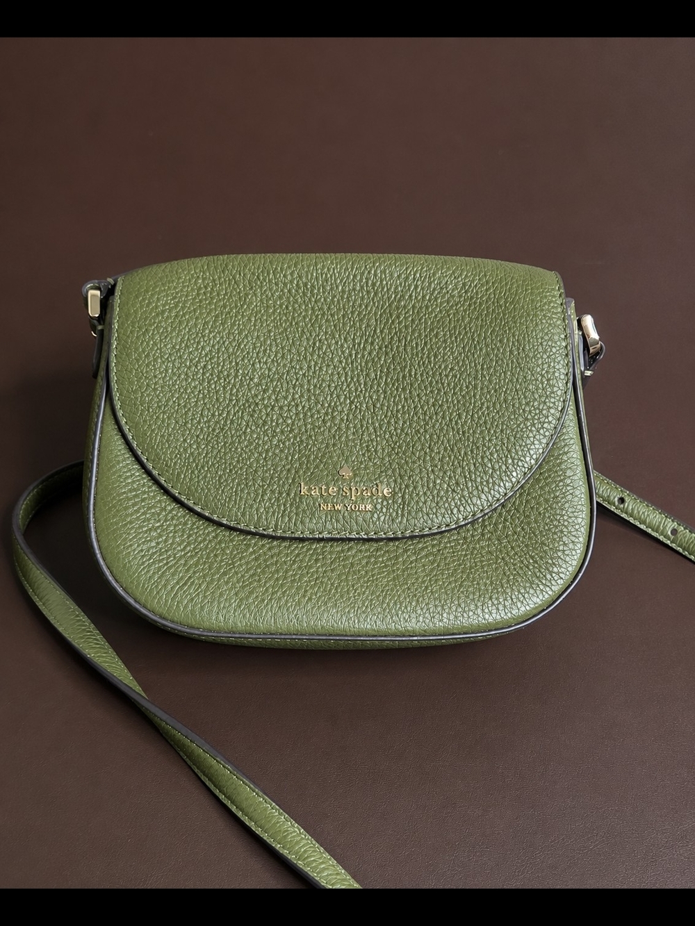 kate spade Olive Green Pebbled Leather Crossbody